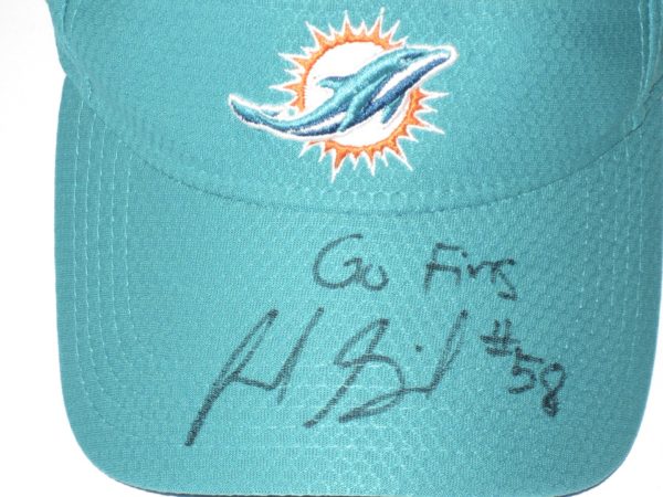 Frank Ginda 2018 Training Camp Worn & Signed Official Miami Dolphins New Era Visor