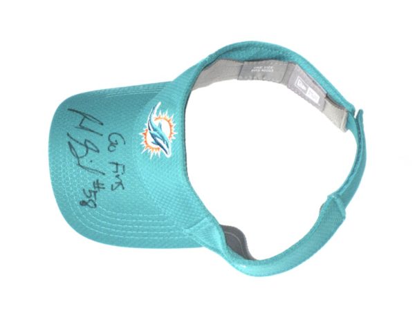 Frank Ginda 2018 Training Camp Worn & Signed Official Miami Dolphins New Era Visor