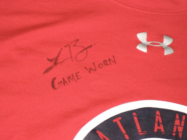 Logan Brown Game Worn & Signed Atlanta Braves #57 Under Armour HeatGear Large Shirt