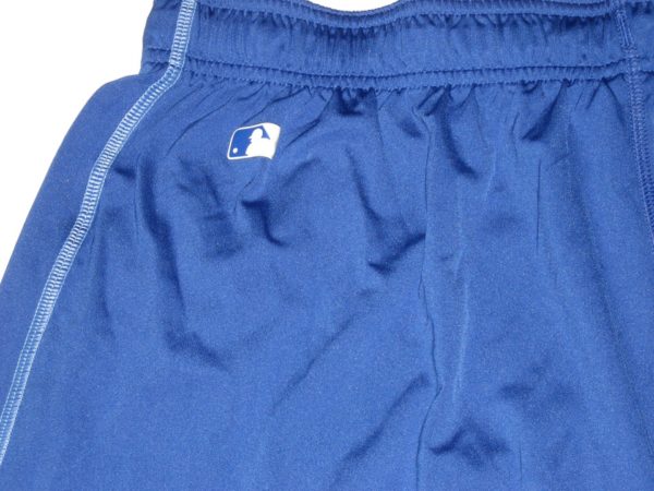 Billy Burns Training Worn & Signed Official Blue & White Kansas City Royals #14 Nike Dri-Fit XL Shorts