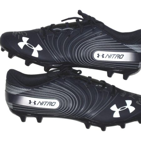 Dieter Eiselen Virtual 2020 NFL Pro Day Worn & Signed Blue, White & Silver Under Armour Nitro Cleats