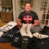 Dieter Eiselen with Yale Bulldogs Game Worn & Signed Blue Under Armour 2XL Shirt