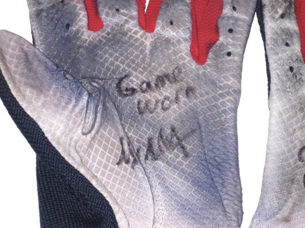 Max Moroff 2019 Cleveland Indians Game Worn & Signed Lizard Skins Batting Gloves