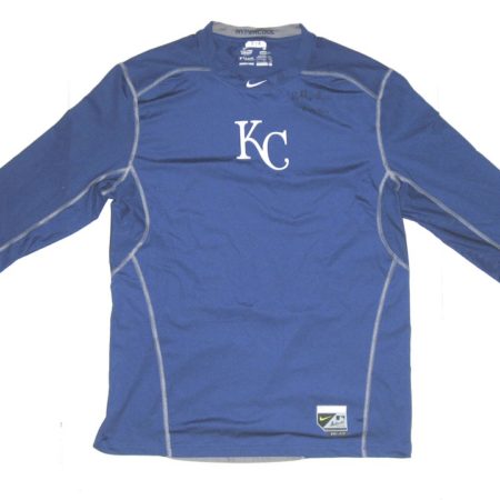 Billy Burns Game Worn & Signed Official Kansas City Royals #14 Nike Pro Combat Fitted 3:4 Large Shirt