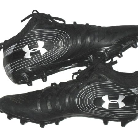 Darren Fells 2019 Houston Texans Game Worn & Signed Black & Silver Under Armour Nitro Cleats