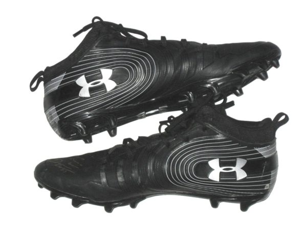 Darren Fells 2019 Houston Texans Game Worn & Signed Black & Silver Under Armour Nitro Cleats