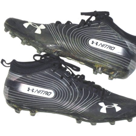 Darren Fells 2019 Houston Texans Game Worn & Signed Blue & White Under Armour Nitro Cleats