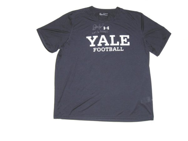 Dieter Eiselen Practice Worn & Signed Official Blue Yale Bulldogs Football Under Armour 2XL Shirt