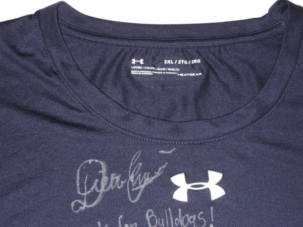 Dieter Eiselen Practice Worn & Signed Official Blue Yale Bulldogs Football Under Armour 2XL Shirt