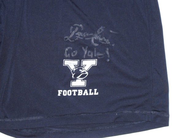 Dieter Eiselen Practice Worn & Signed Official Blue Yale Bulldogs Football Under Armour HeatGear 3XL Shorts
