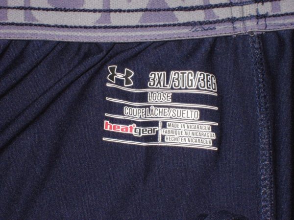 Dieter Eiselen Practice Worn & Signed Official Blue Yale Bulldogs Football Under Armour HeatGear 3XL Shorts - Image 6