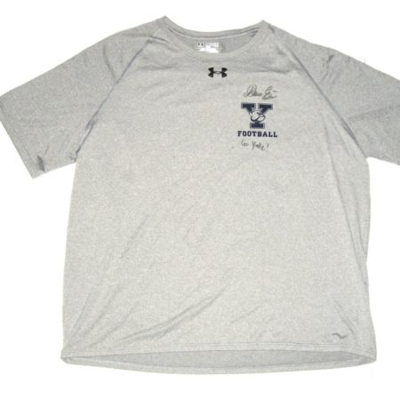 Dieter Eiselen Practice Worn & Signed Official Gray Yale Bulldogs Football Under Armour 3XL Shirt