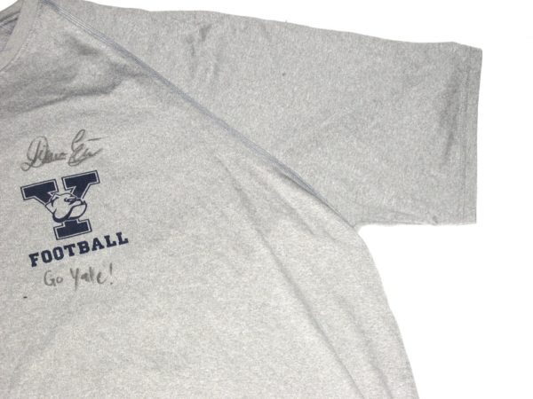 Dieter Eiselen Practice Worn & Signed Official Gray Yale Bulldogs Football Under Armour 3XL Shirt