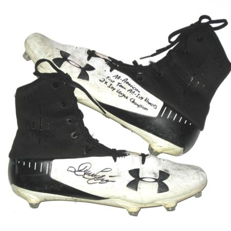 Dieter Eiselen Yale Bulldogs Game Worn & Signed White & Black Under Armour Highlight Select MC Football Cleats