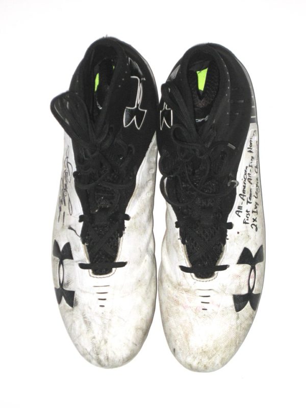 Dieter Eiselen Yale Bulldogs Game Worn & Signed White & Black Under Armour Highlight Select MC Football Cleats