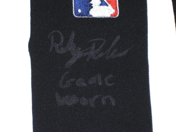Riley Delgado 2019 Florida Fire Frogs Game Worn & Signed Blue & Gray Stance Socks - Image 3