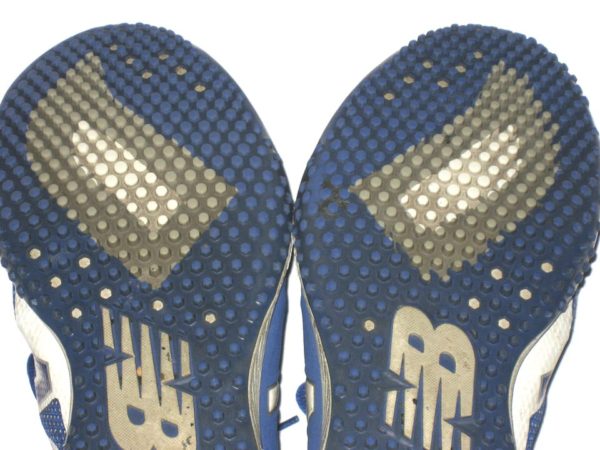 Dario Pizzano 2019 New York Mets Game Worn & Signed Blue & White New Balance Turf Shoes - Image 10