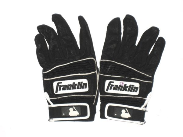 Dario Pizzano 2020 Winnipeg Goldeyes Game Worn & Signed Black & White Franklin Batting Gloves