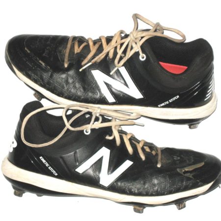 Dario Pizzano 2020 Winnipeg Goldeyes Game Worn & Signed Black & White New Balance Cleats