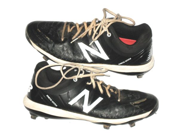 Dario Pizzano 2020 Winnipeg Goldeyes Game Worn & Signed Black & White New Balance Cleats