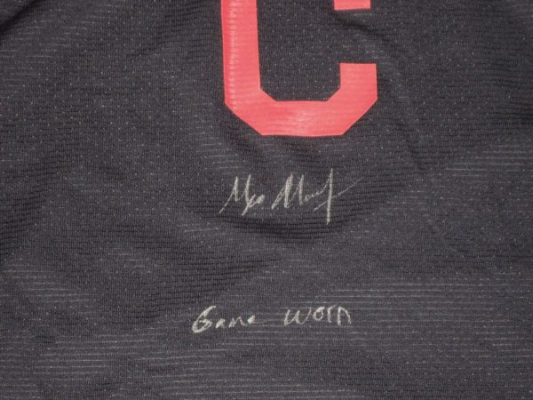 Max Moroff Game Worn & Signed Official Cleveland Indians Nike Pro Large Shirt
