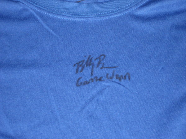 Billy Burns Kansas City Royals #14 Game Worn & Signed Blue Long Sleeve Nike Dri-Fit Shirt