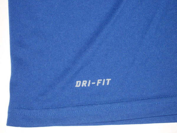 Billy Burns Kansas City Royals #14 Game Worn & Signed Blue Long Sleeve Nike Dri-Fit Shirt - Image 4