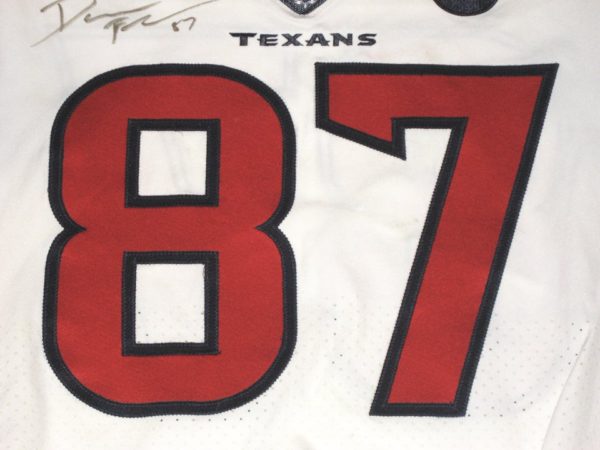 Darren Fells 2019 Game Used & Signed White Houston Texans Nike Jersey