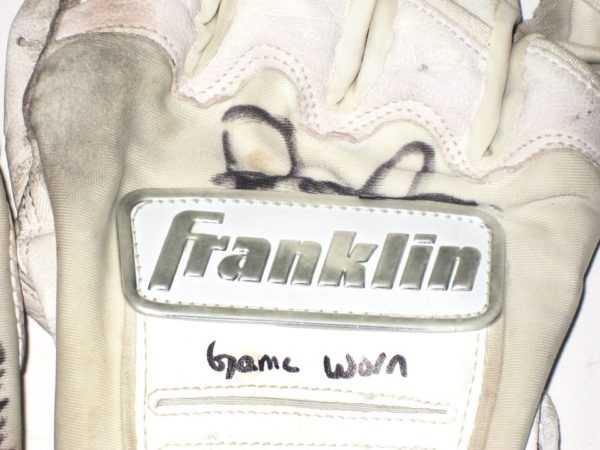 Drew Lugbauer 2019 Florida Fire Frogs Game Worn & Signed Franklin Batting Gloves