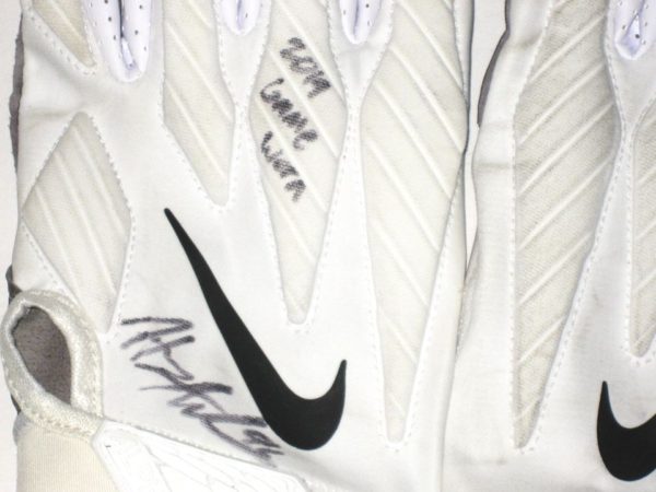 Henry Anderson New York Jets 2019 Game Worn & Signed White, Black & Gray Nike Alpha Gloves - Image 3