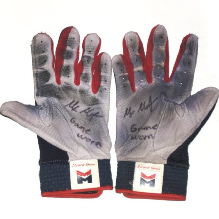 Max Moroff 2019 Cleveland Indians Game Worn & Signed Lizard Skins Batting Gloves
