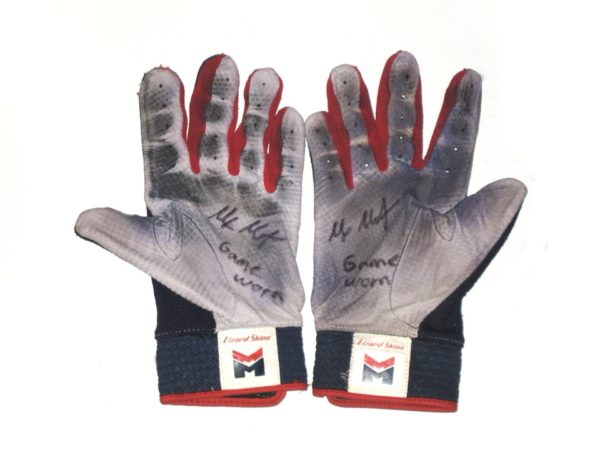 Max Moroff 2019 Cleveland Indians Game Worn & Signed Lizard Skins Batting Gloves