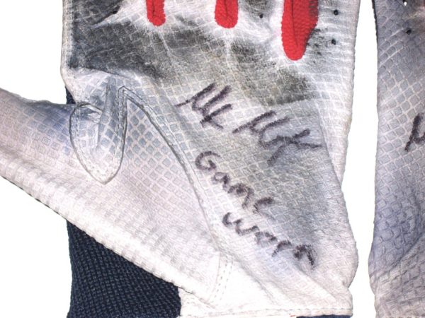 Max Moroff 2019 Cleveland Indians Game Worn & Signed Lizard Skins Batting Gloves