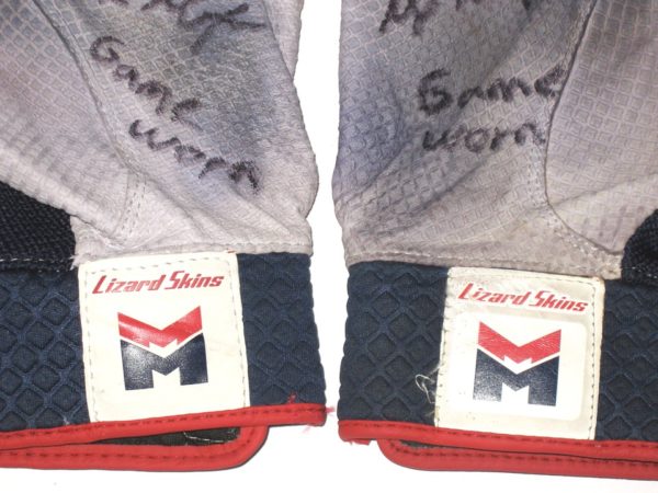 Max Moroff 2019 Cleveland Indians Game Worn & Signed Lizard Skins Batting Gloves