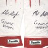 Max Moroff 2019 Cleveland Indians Game Worn & Signed Red & White Franklin Batting Gloves