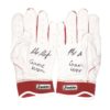 Max Moroff 2019 Cleveland Indians Game Worn & Signed Red & White Franklin Batting Gloves - Image 6