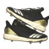 Bryce Hensley 2019 Northwest Arkansas Naturals Game Worn & Signed Black, White & Gold Adidas Cleats - Image 2