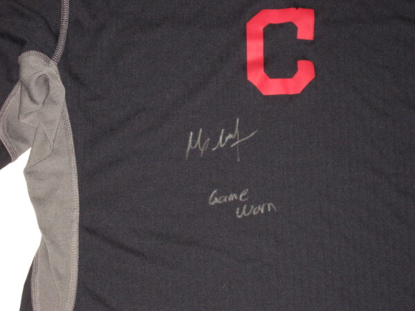 Max Moroff 2019 Game Worn & Signed Official Cleveland Indians #26 Long Sleeve Nike Pro Dri-Fit Shirt1
