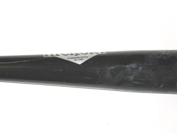 Andrew Moritz 2019 Florida Fire Frogs Game Used & Signed Black Pro Model MT27 Old Hickory Maple Bat - Cracked