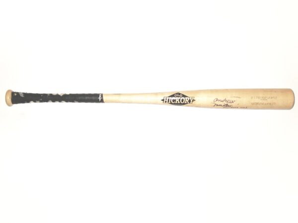 Andrew Moritz 2019 Florida Fire Frogs Game Used & Signed Old Hickory Maple Bat - Cracked