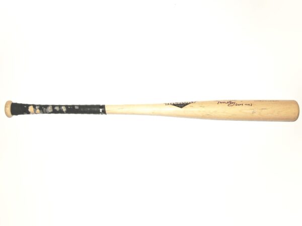 Andrew Moritz 2019 Florida Fire Frogs Game Used & Signed Old Hickory Maple Bat - Cracked