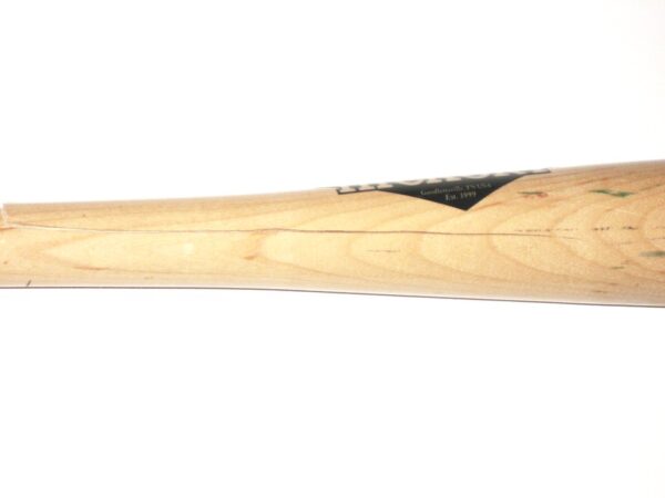 Andrew Moritz 2019 Florida Fire Frogs Game Used & Signed Old Hickory Maple Bat - Cracked