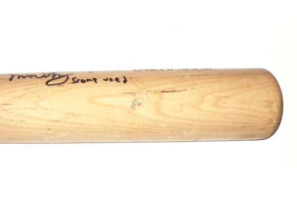 Andrew Moritz 2019 Florida Fire Frogs Game Used & Signed Old Hickory Maple Bat - Cracked