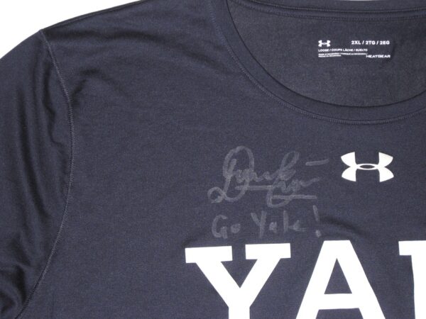 Dieter Eiselen Practice Worn & Signed Official Blue Yale Bulldogs Football Long Sleeve Under Armour 2XL Shirt