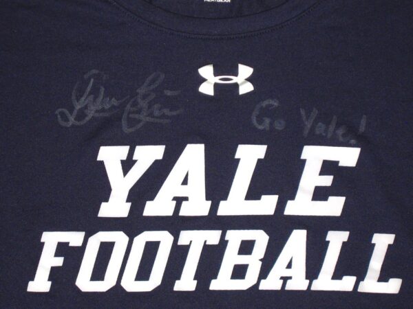 Dieter Eiselen Practice Worn & Signed Official Blue Yale Bulldogs Football Long Sleeve Under Armour 2XL Shirt