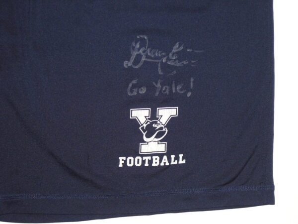 Dieter Eiselen Practice Worn & Signed Official Blue Yale Bulldogs Football Under Armour HeatGear 2XL Shorts