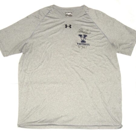 Dieter Eiselen Practice Worn & Signed Official Gray Yale Bulldogs Football Under Armour 2XL Shirt