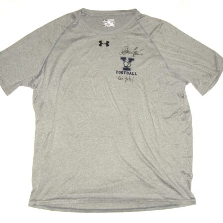 Dieter Eiselen Practice Worn & Signed Official Gray Yale Bulldogs Football Under Armour 2XL Shirt