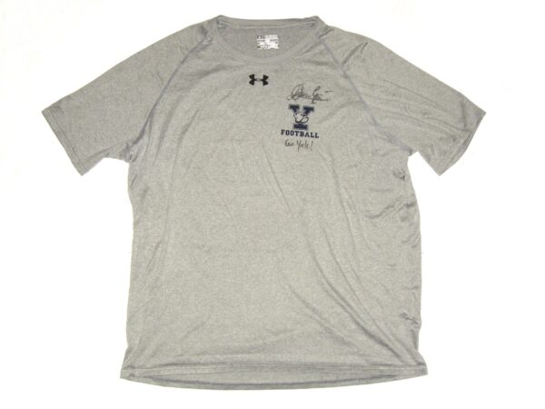 Dieter Eiselen Practice Worn & Signed Official Gray Yale Bulldogs Football Under Armour 2XL Shirt