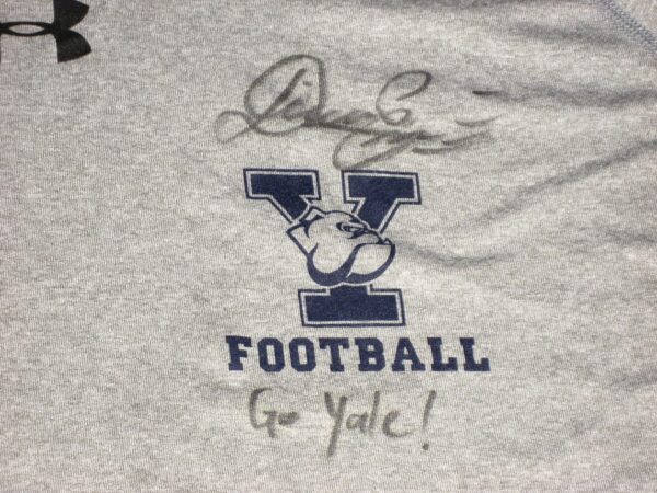 Dieter Eiselen Practice Worn & Signed Official Gray Yale Bulldogs Football Under Armour 2XL Shirt